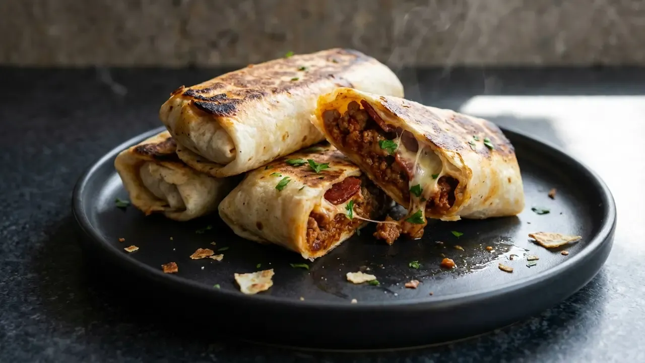 High Protein Grilled Cheese Pizza Burritos