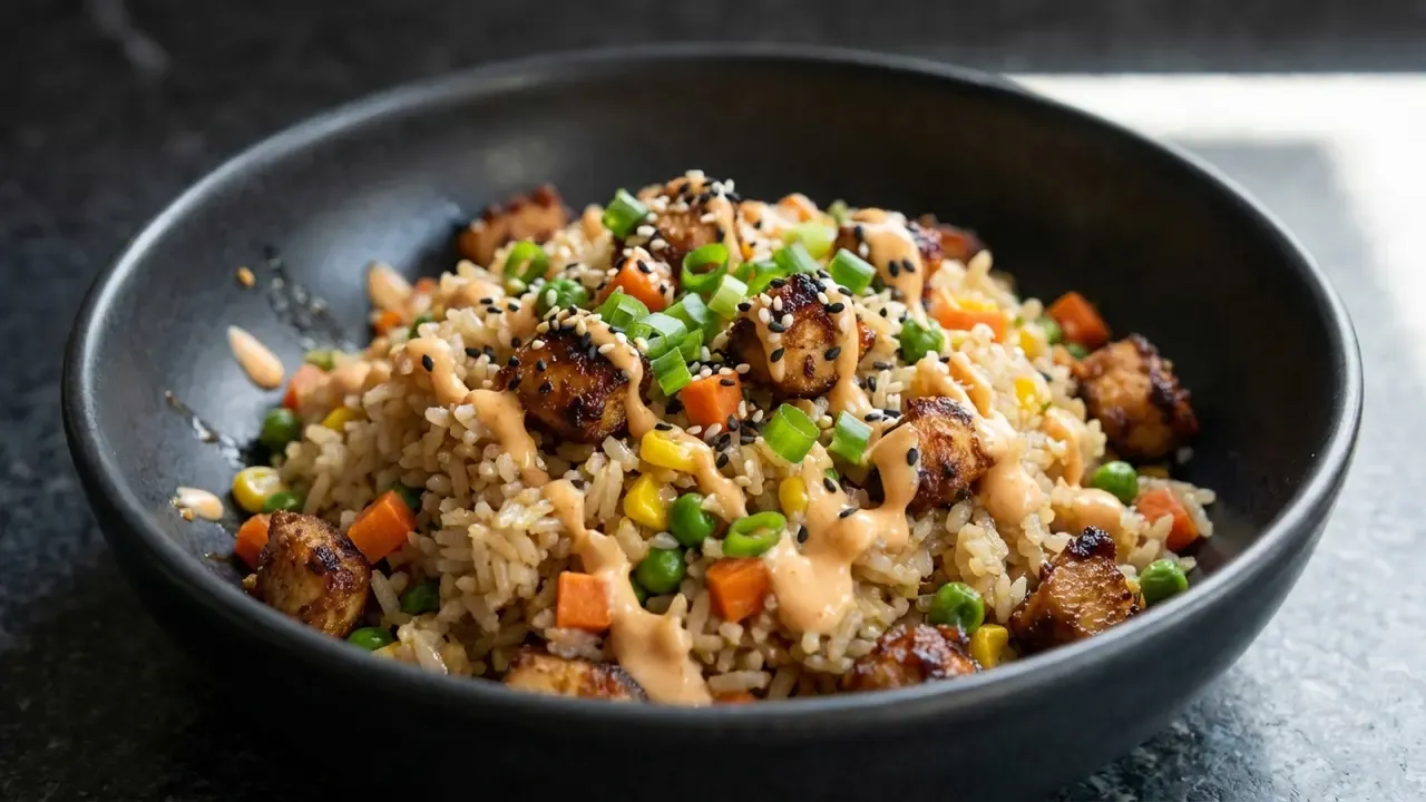 High Protein Honig-Knoblauch Hähnchen-Reis vom Blech