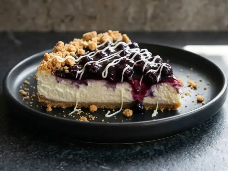 High Protein Blueberry Cheesecake